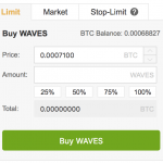 Binance Waves buying form