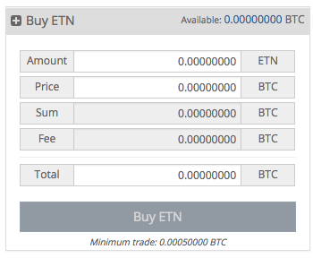 Cryptopia Buy Window