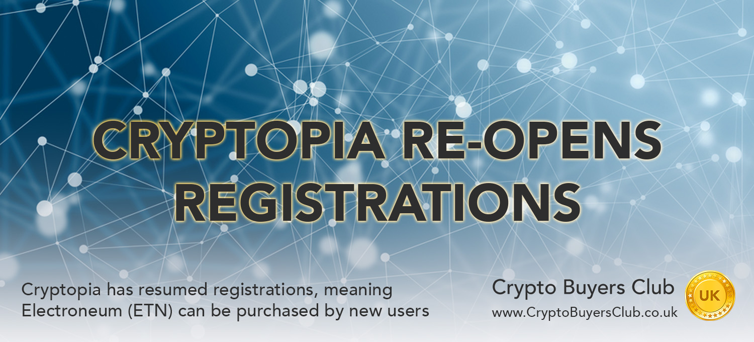 Read more about the article Cryptopia Re-Opens Registrations, Electroneum Available Again