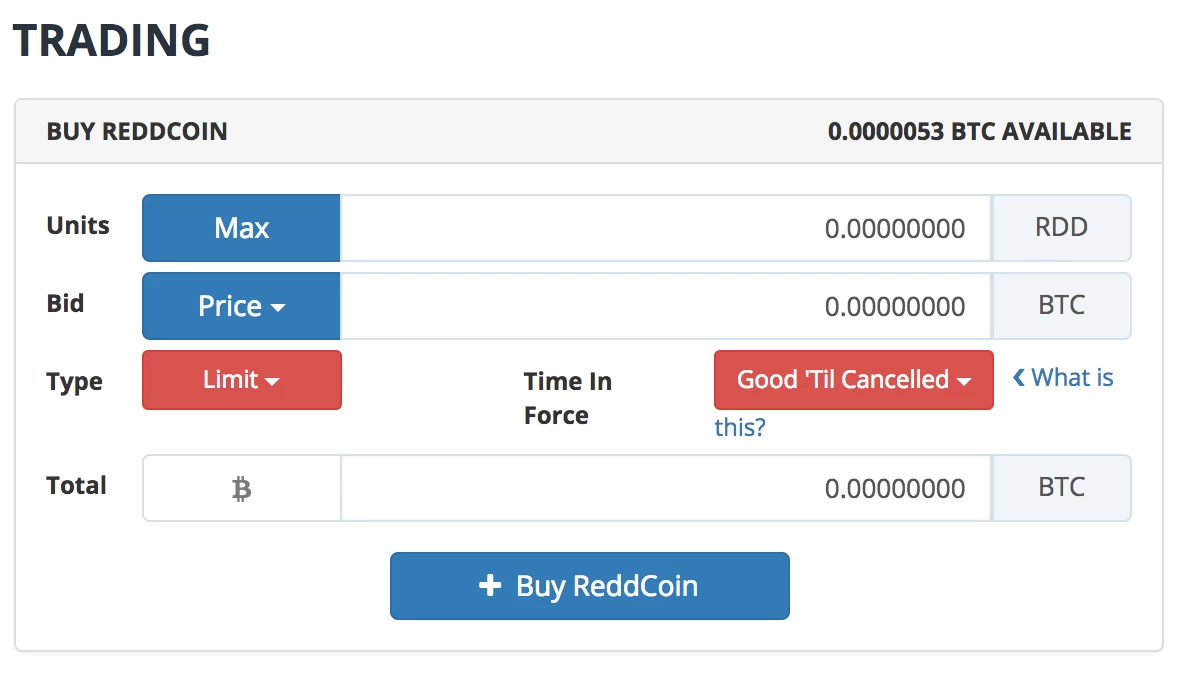 Bittrex Reddcoin Page