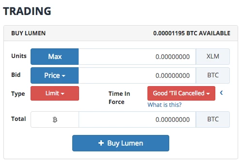 Buy Stellar Lumens in the UK using Bittrex