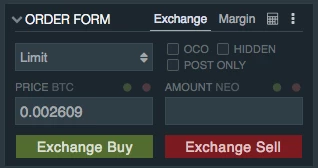 NEO Buy Panel Bitfinex