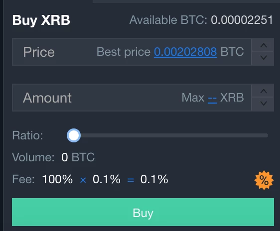 KuCoin RaiBlocks buying panel
