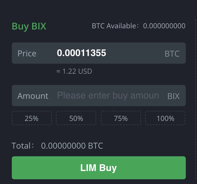 Bibox Buy Panel