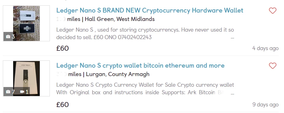 Ledger Gumtree Used Listings