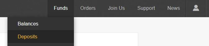 Binance deposits button