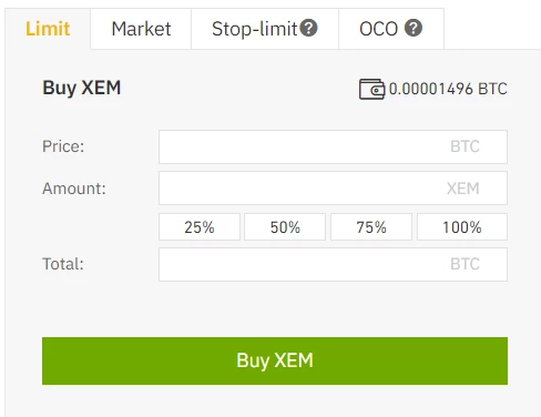 Buy XEM Binance
