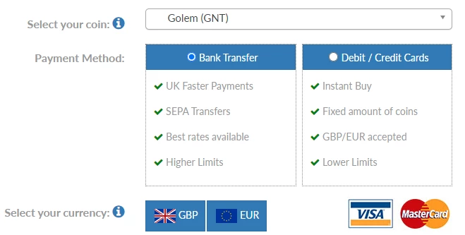 How to buy Golem GNT in the UK