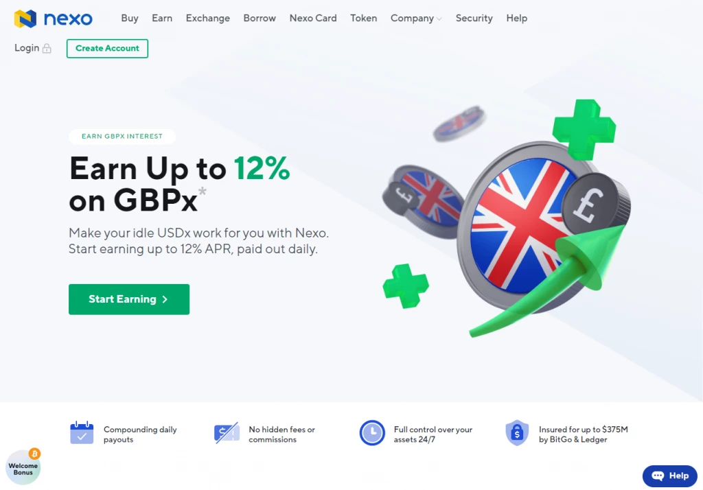 Nexo GBP Interest
